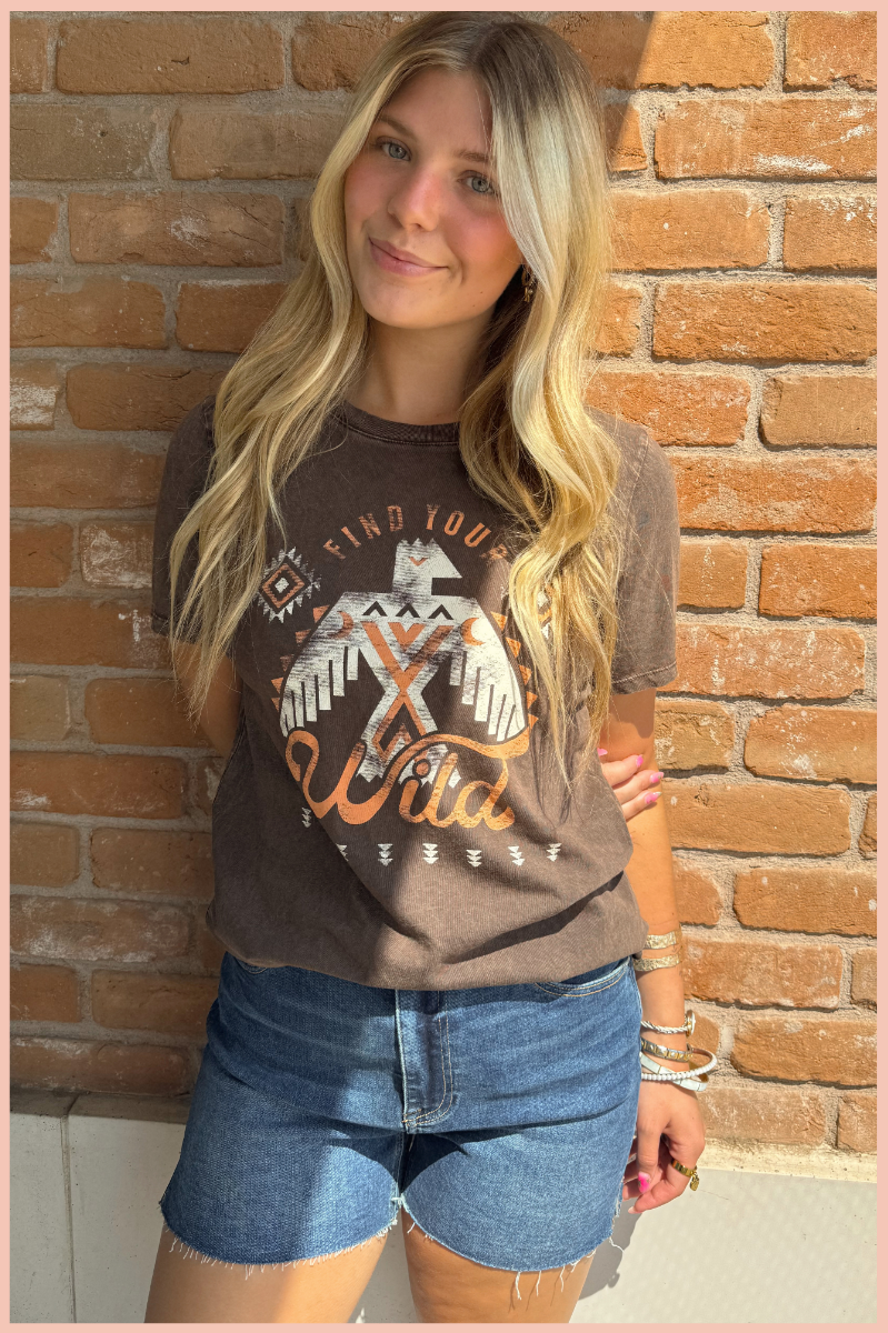 Find Your Wild Mineral Washed Graphic Tee | Final Sale
