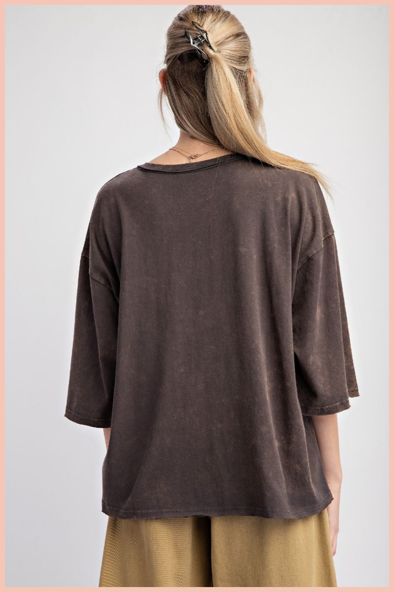 Half Sleeve Star Patch Top | Final Sale