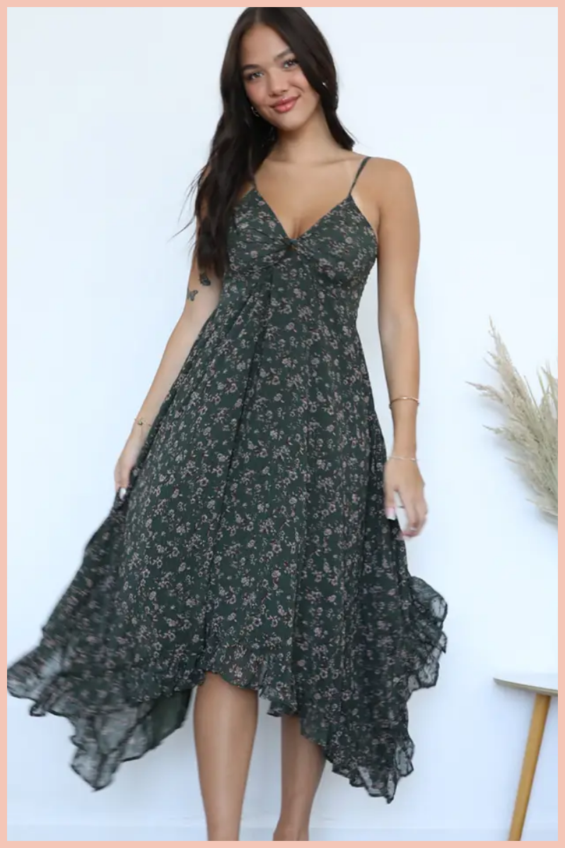 Twist Front Sheer Layered Maxi Dress | Final Sale