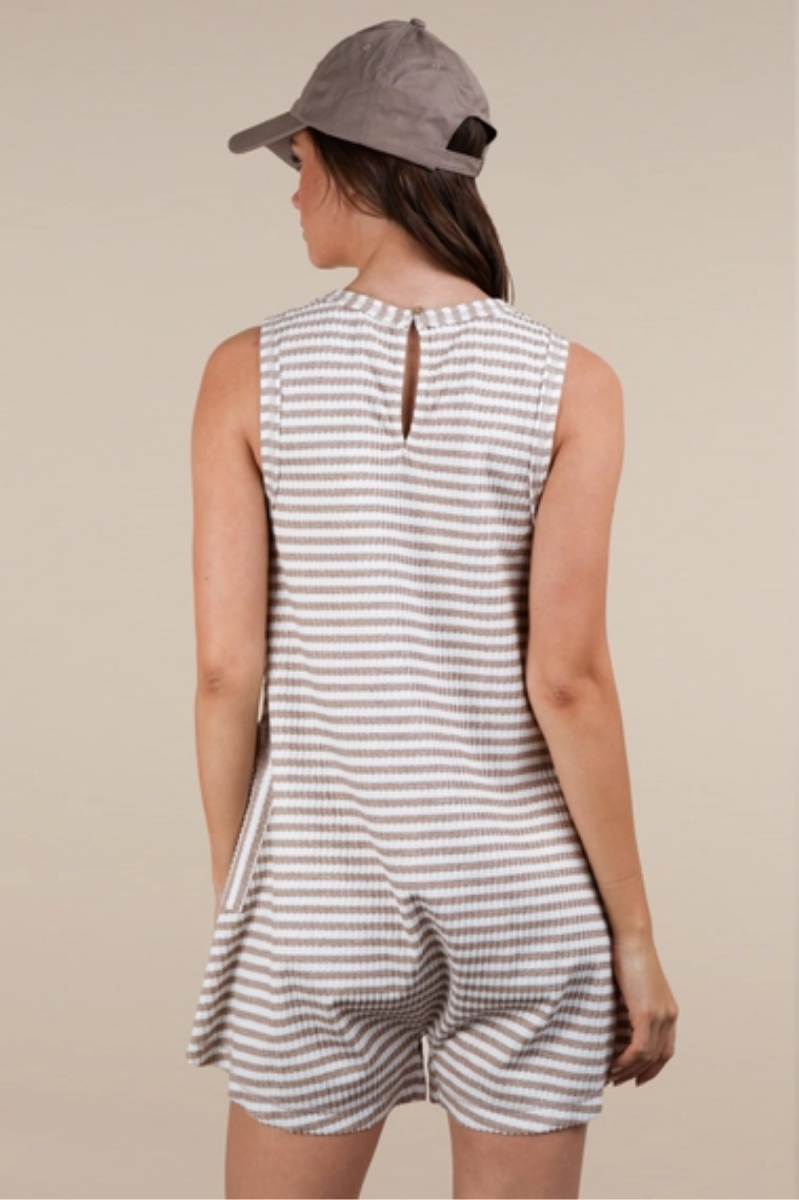 Striped Knit Casual Comfy Romper | Final Sale