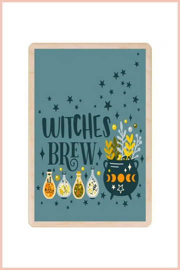 Witches Brew Wood Magnet