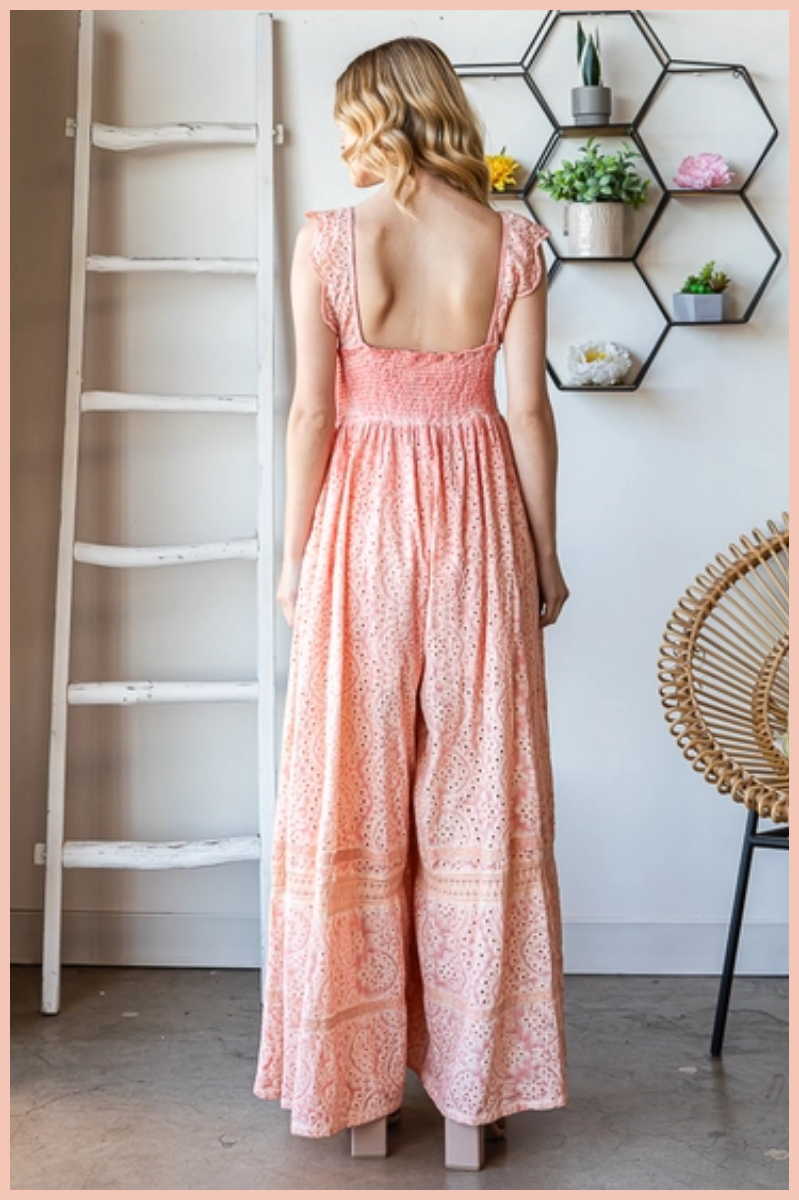 Washed Eyelet Jumpsuit | Final Sale