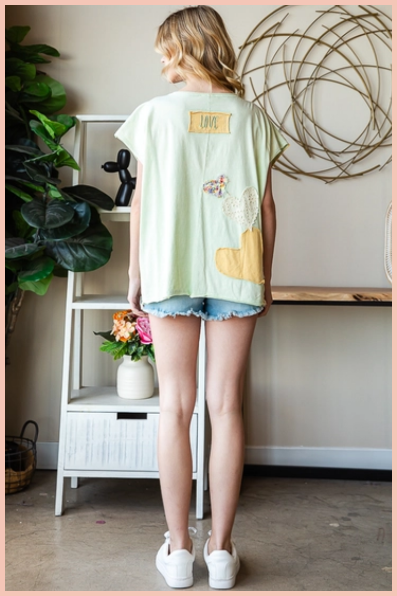 Appliqu¨¦d Heart Tee | Final Sale