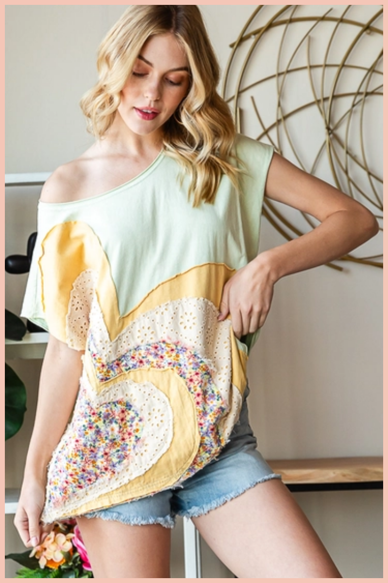Appliqu¨¦d Heart Tee | Final Sale