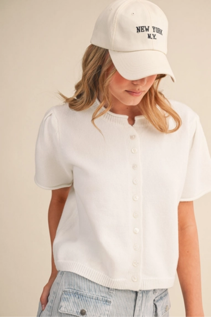 Short Sleeve Sweater Cardigan