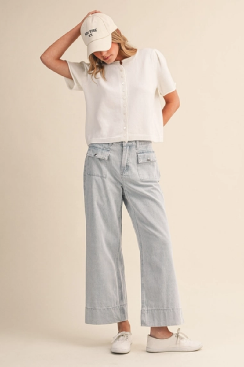 Short Sleeve Sweater Cardigan
