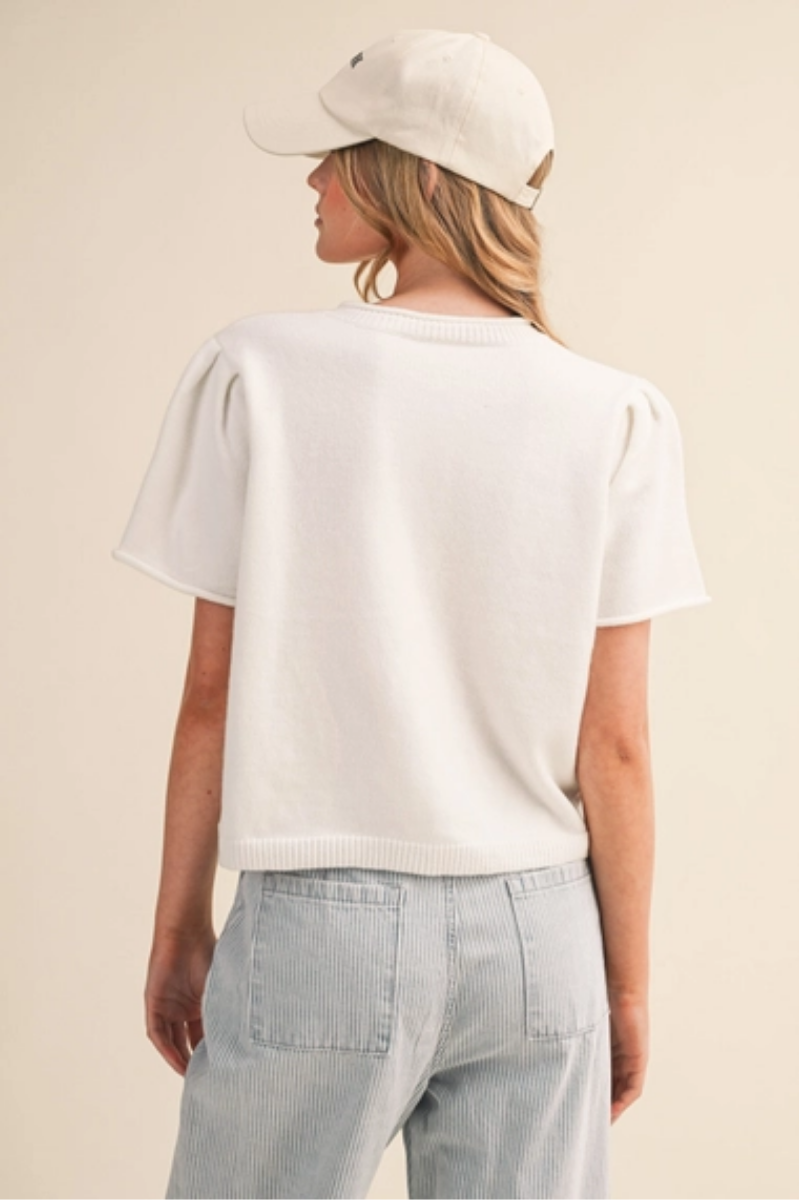 Short Sleeve Sweater Cardigan