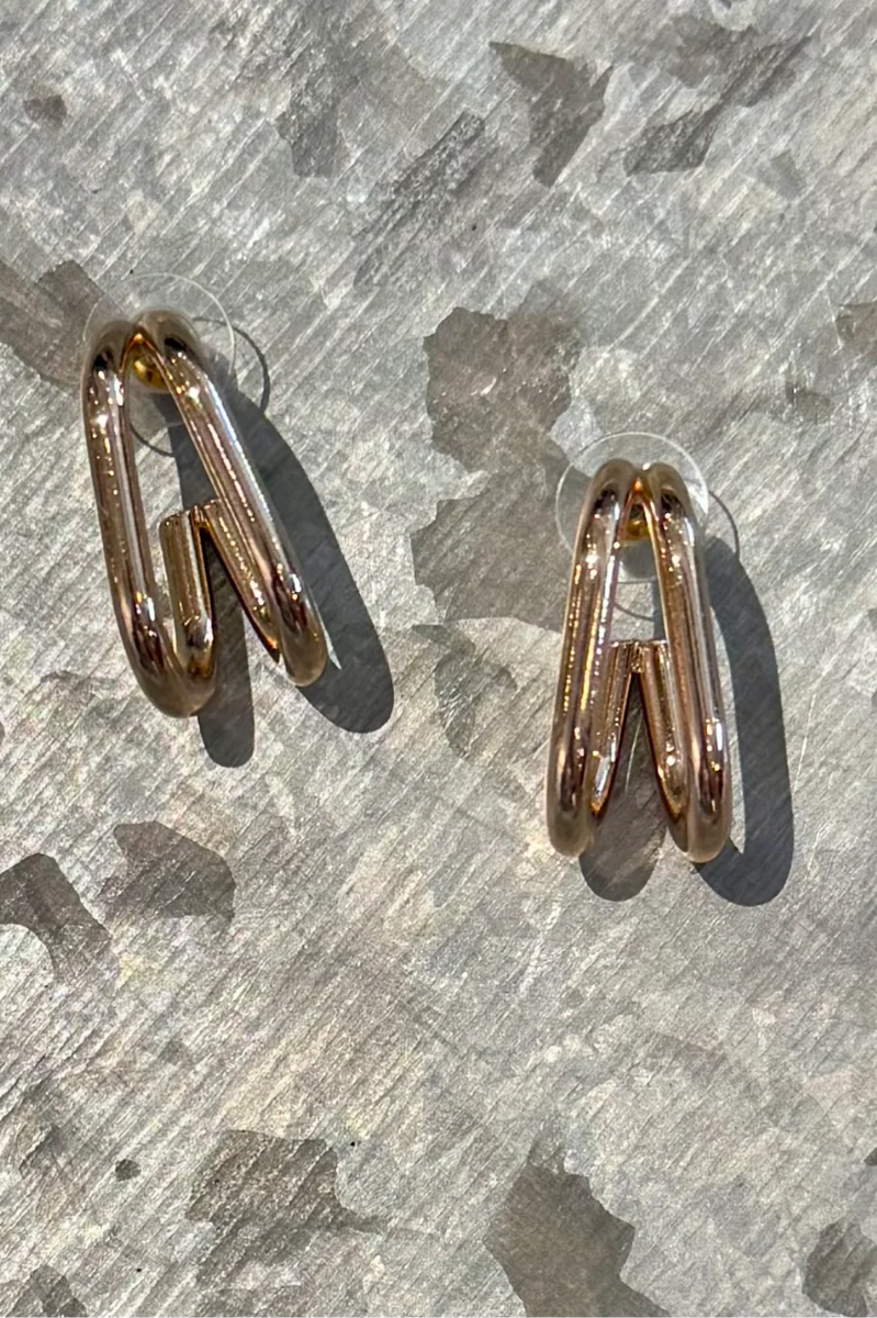 Double Hoop Gold Earring