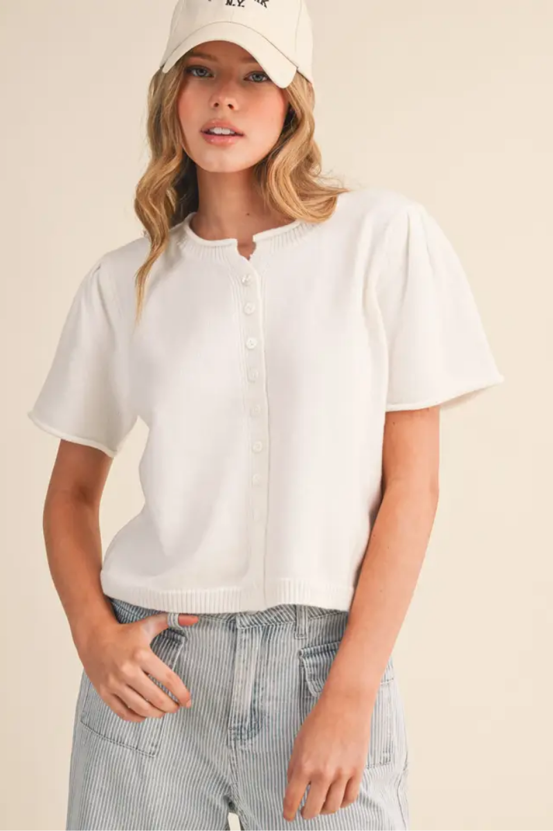Short Sleeve Sweater Cardigan