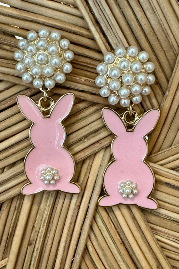 Blushing Bunny Pearl Dangle Earrings