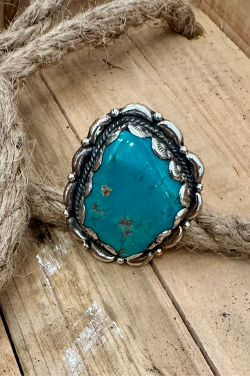 Vintage Heirloom Turquoise Adjustable Ring