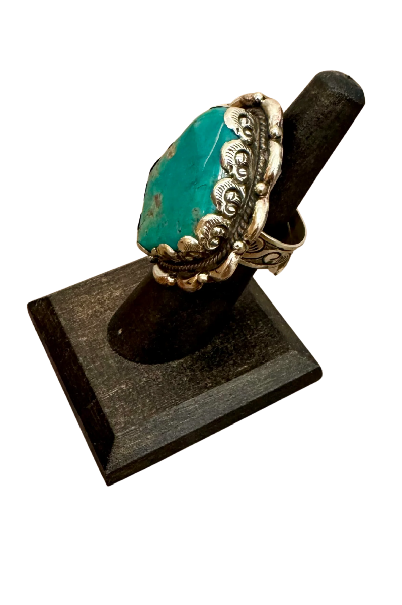 Vintage Heirloom Turquoise Adjustable Ring