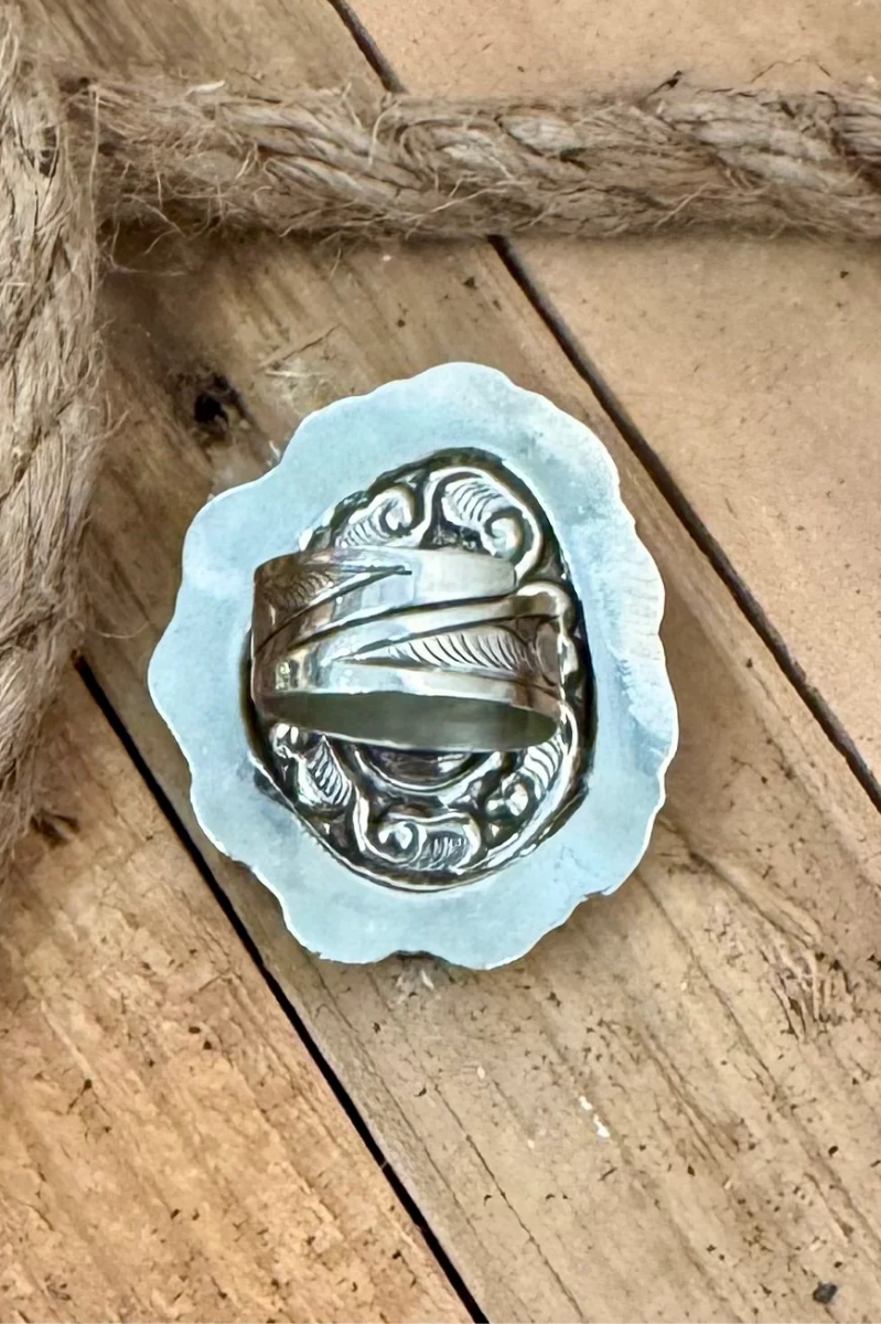 Vintage Heirloom Turquoise Adjustable Ring