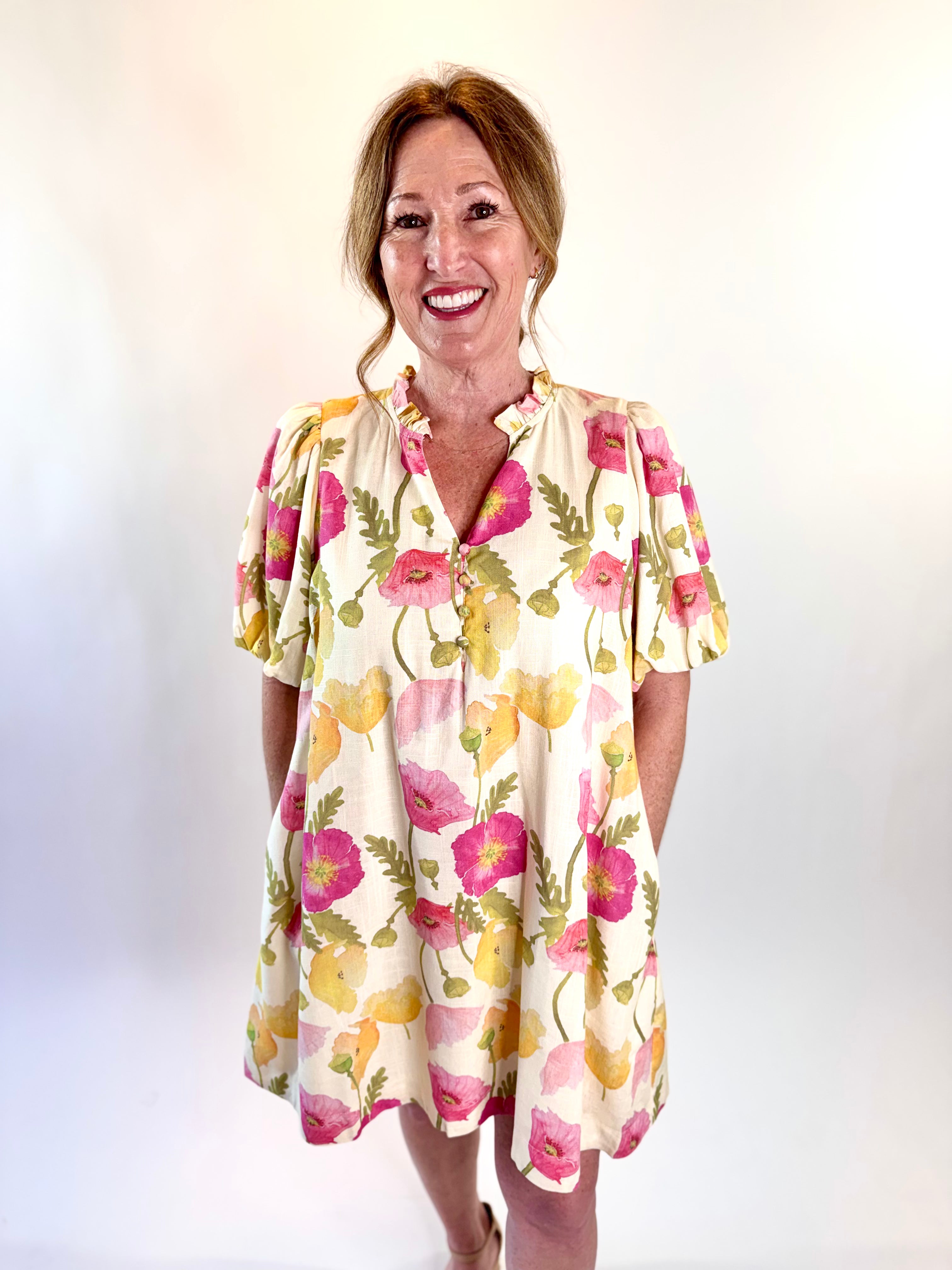 Floral Puff Sleeve Mini Dress