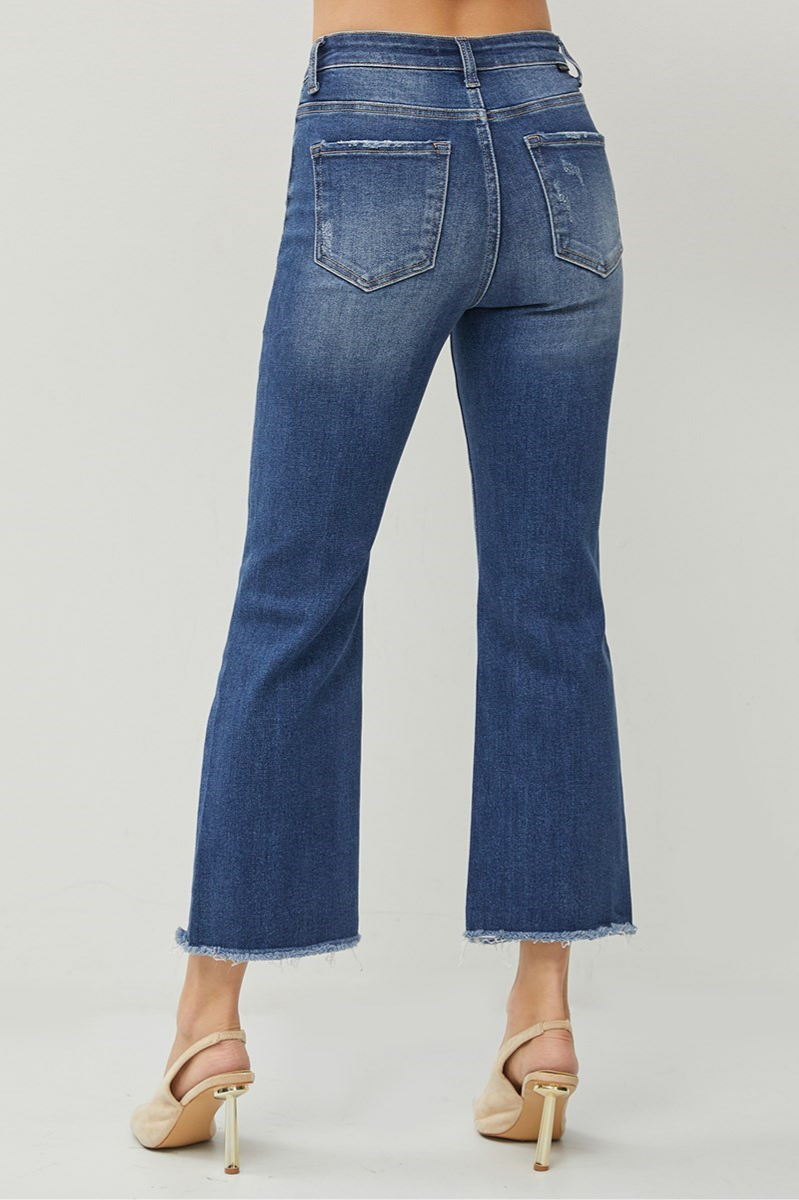 RISEN High Rise Crop Straight Jeans
