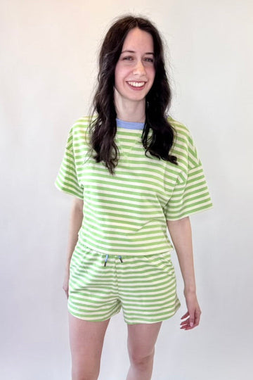 Boxy Terry Short Sleeve Tee w/ Contract Neckband | Final Sale