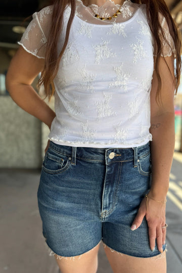 Short Sleeve Lace Top