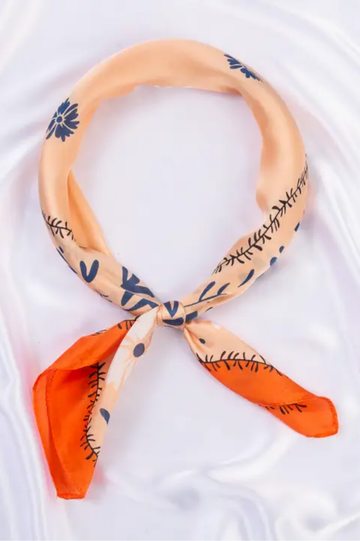 Boho Daisy Silky Bandana Square Scarf