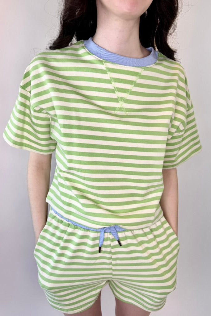 Boxy Terry Short Sleeve Tee w/ Contract Neckband | Final Sale
