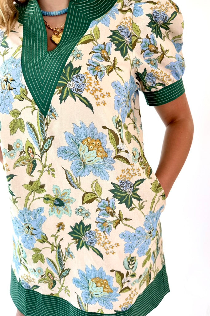 Floral Print Puff Sleeve Mini Dress | Final Sale