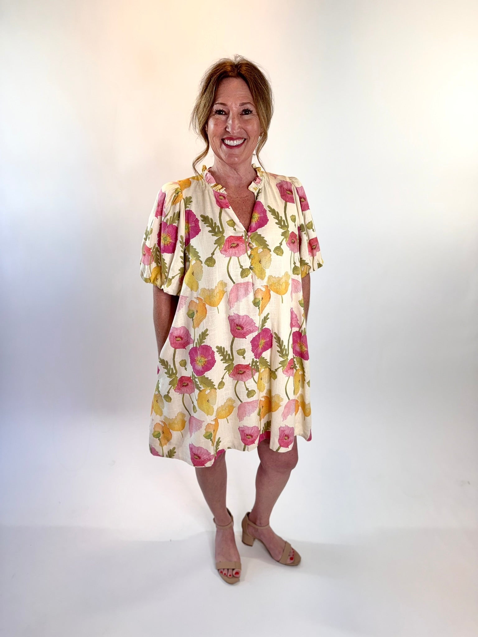 Floral Puff Sleeve Mini Dress