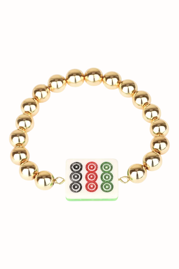 Mahjong Stretch Beaded Bracelet | Dots