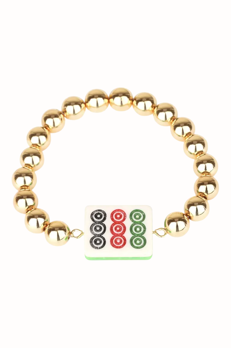 Mahjong Stretch Beaded Bracelet | Dots