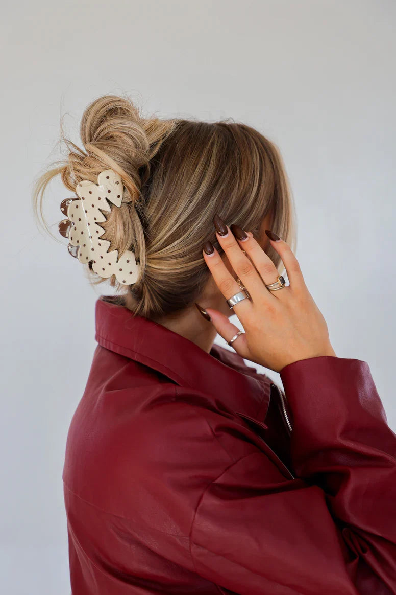Brown & Cream Petal Arch Claw | KAXI