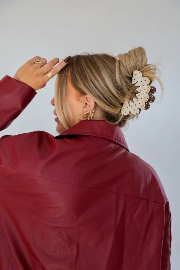 Brown & Cream Petal Arch Claw | KAXI