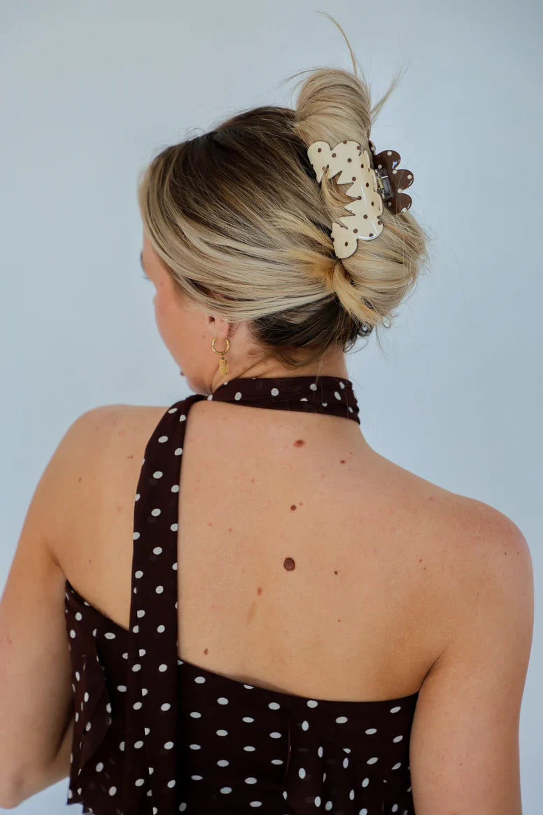 Brown & Cream Petal Arch Claw | KAXI