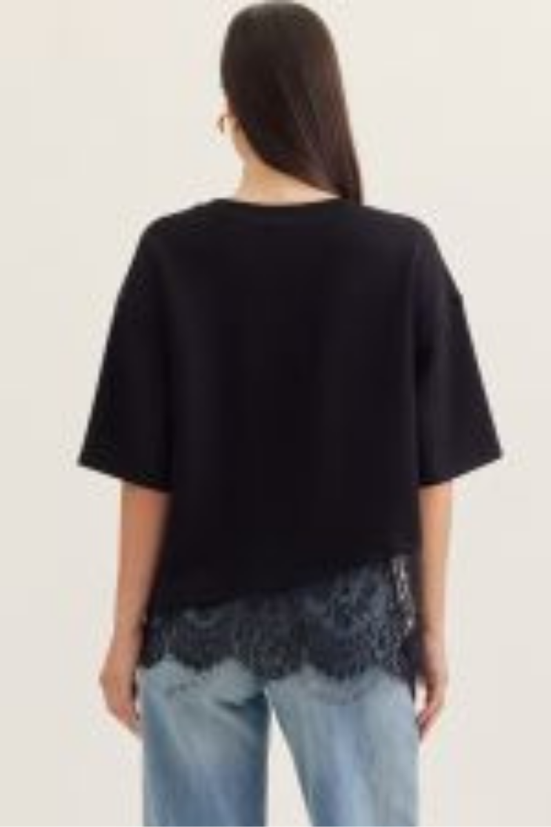 Scallop Lace Hem Knit Top