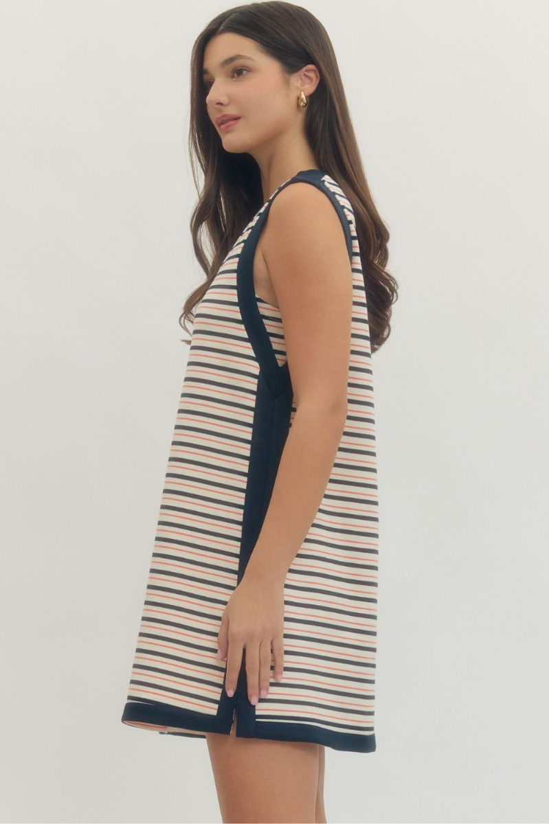 Striped Sleeveless Mini Dress