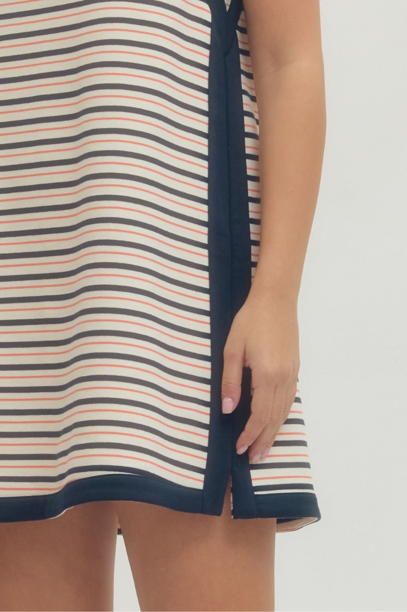 Striped Sleeveless Mini Dress