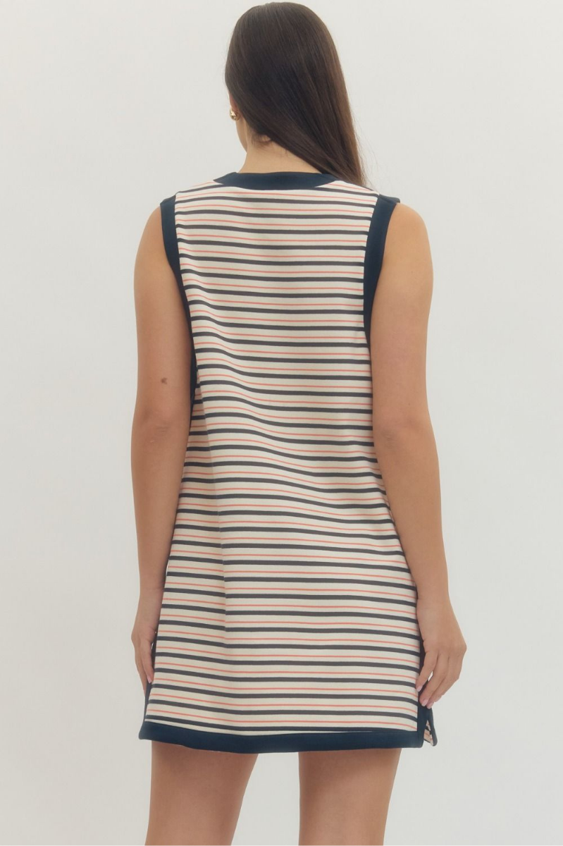 Striped Sleeveless Mini Dress