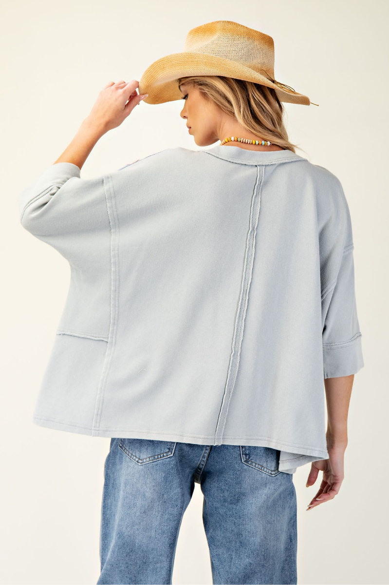 Daisy Patch Mineral Washed Pullover