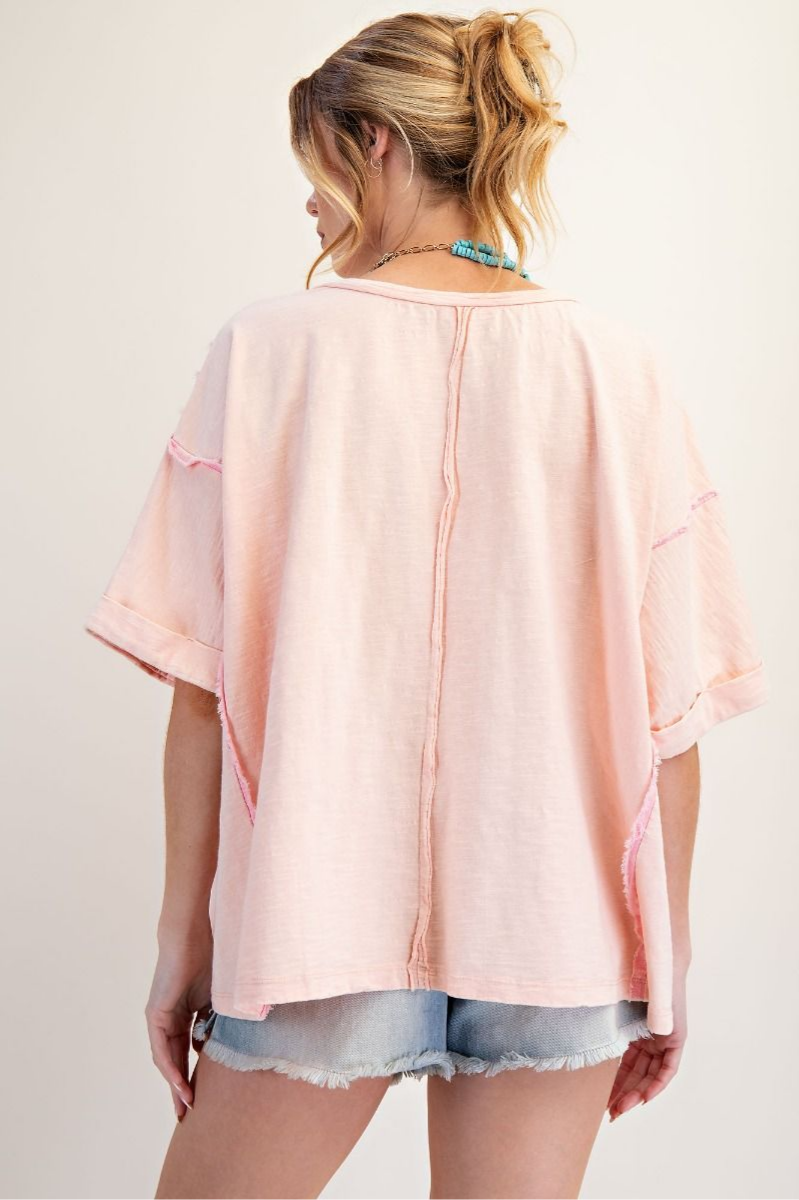 Flower Patch Mineral Washed Cotton Top | Final Sale