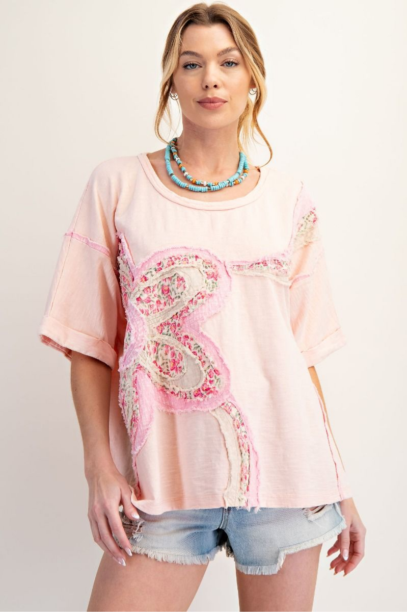 Flower Patch Mineral Washed Cotton Top | Final Sale