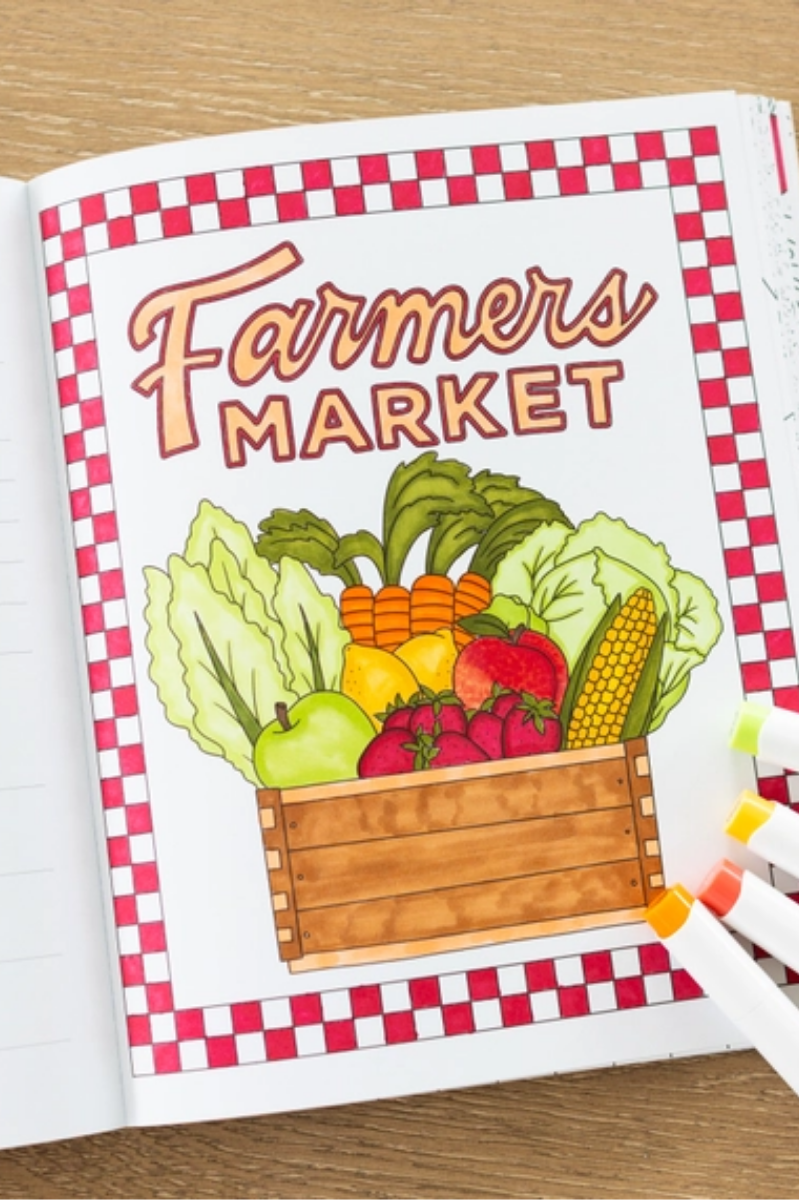 Farmers Market Coloring Book