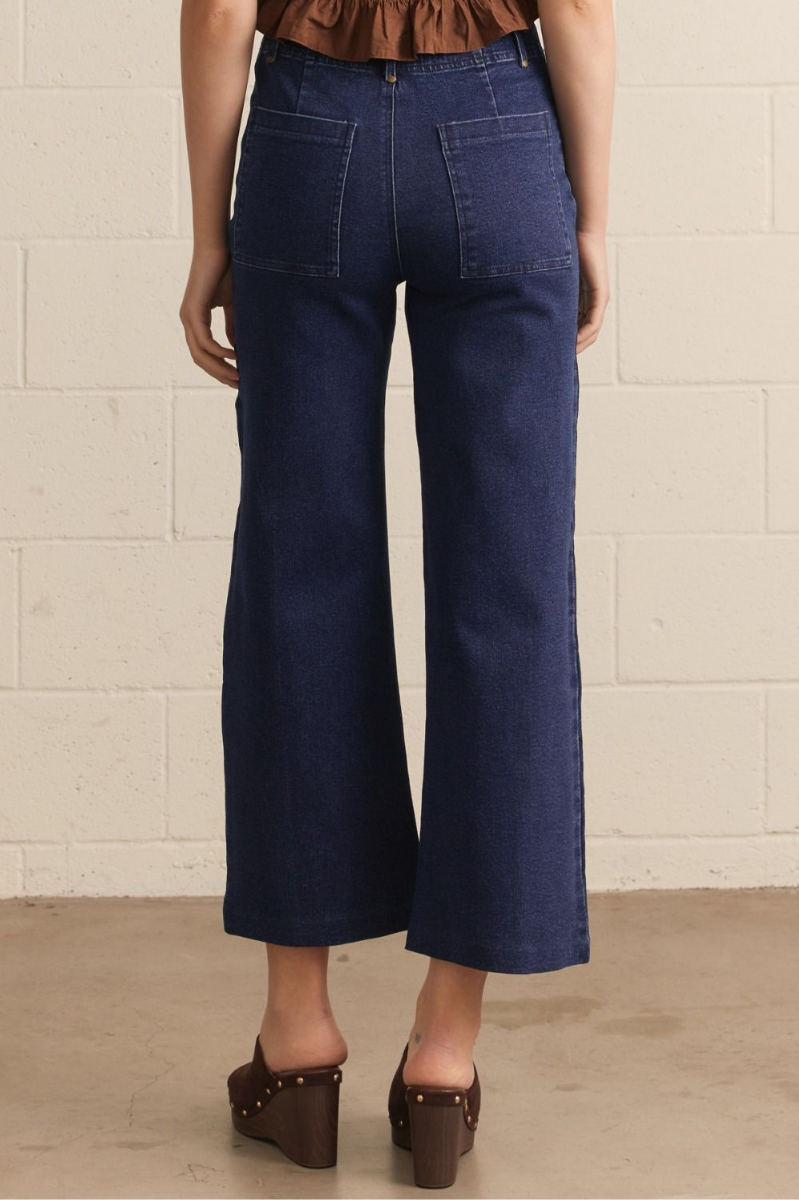 High Rise Wide Leg Pants with Front Seam