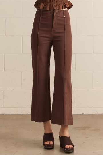 High Rise Wide Leg Pants with Front Seam