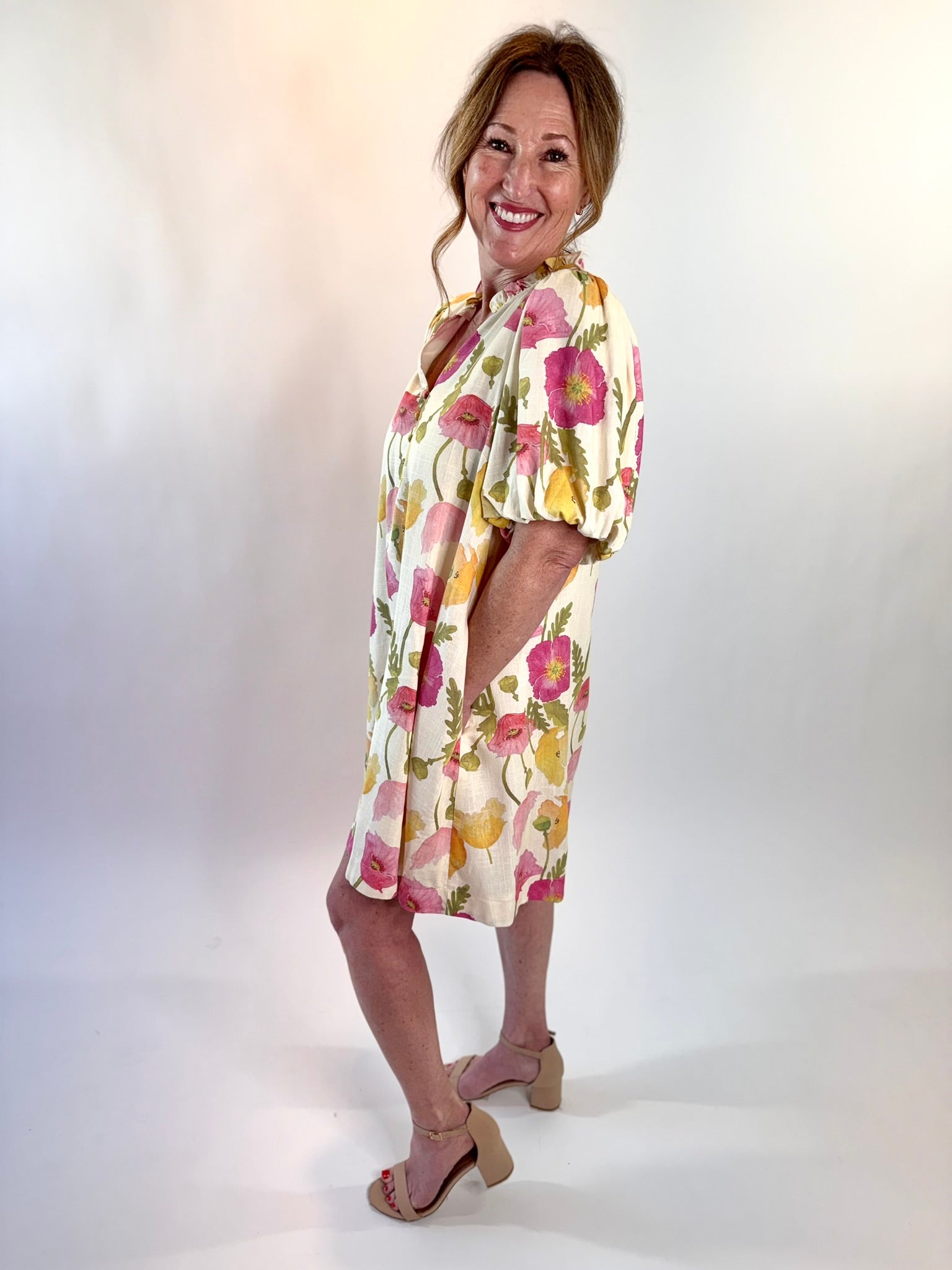 Floral Puff Sleeve Mini Dress