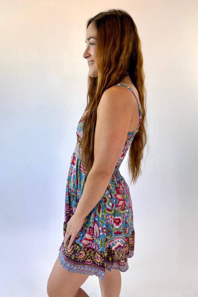 Vintage Floral Tiered Mini Sundress