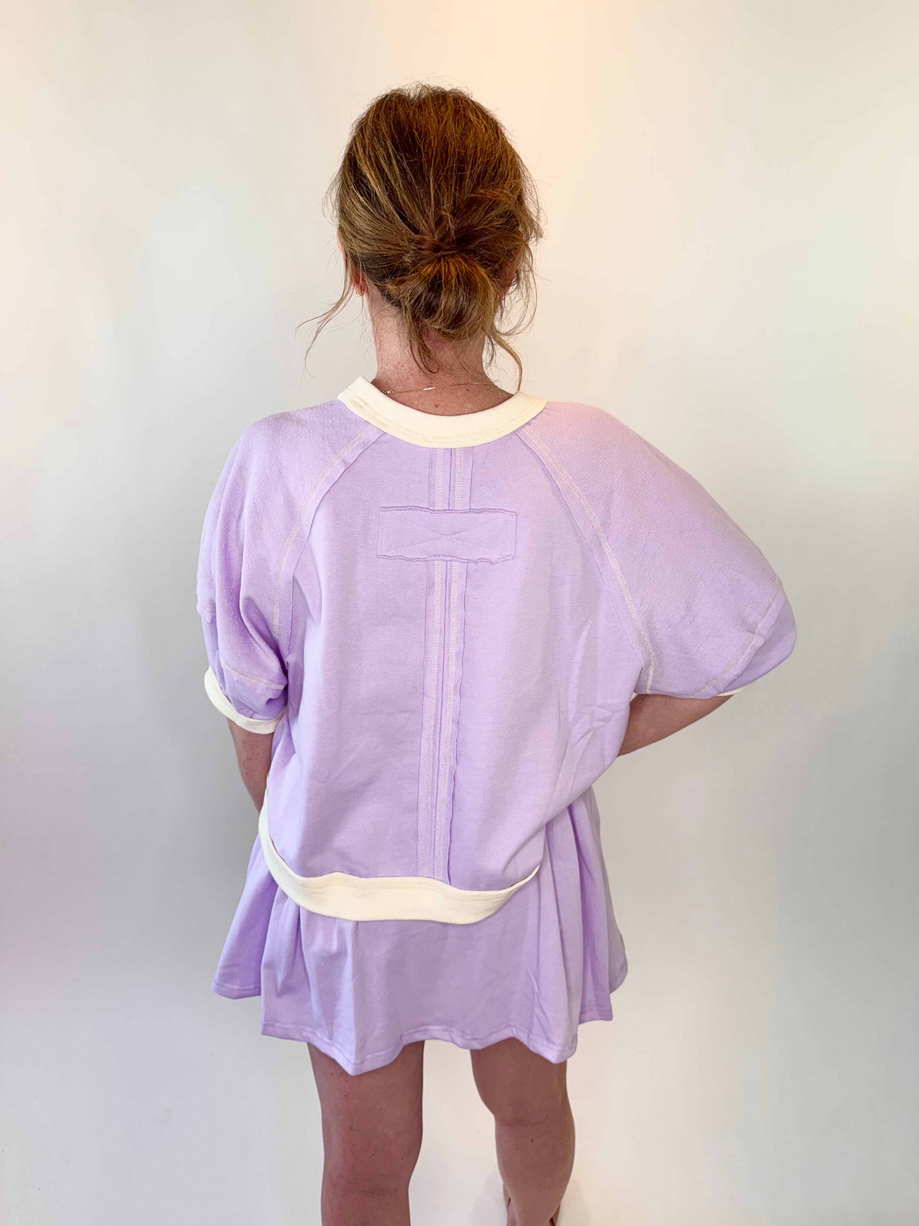 Back Pleated French Terry Skort | Final Sale