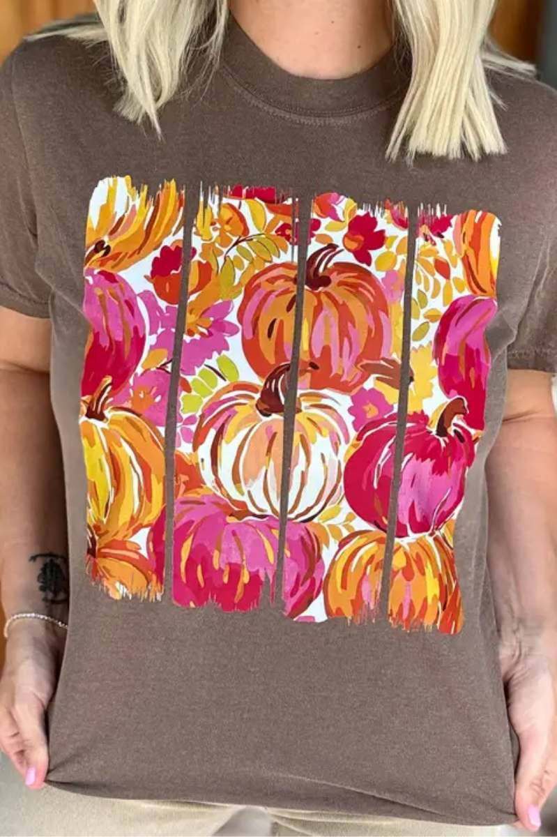 Pumpkin Paint Stroke Graphic Tee