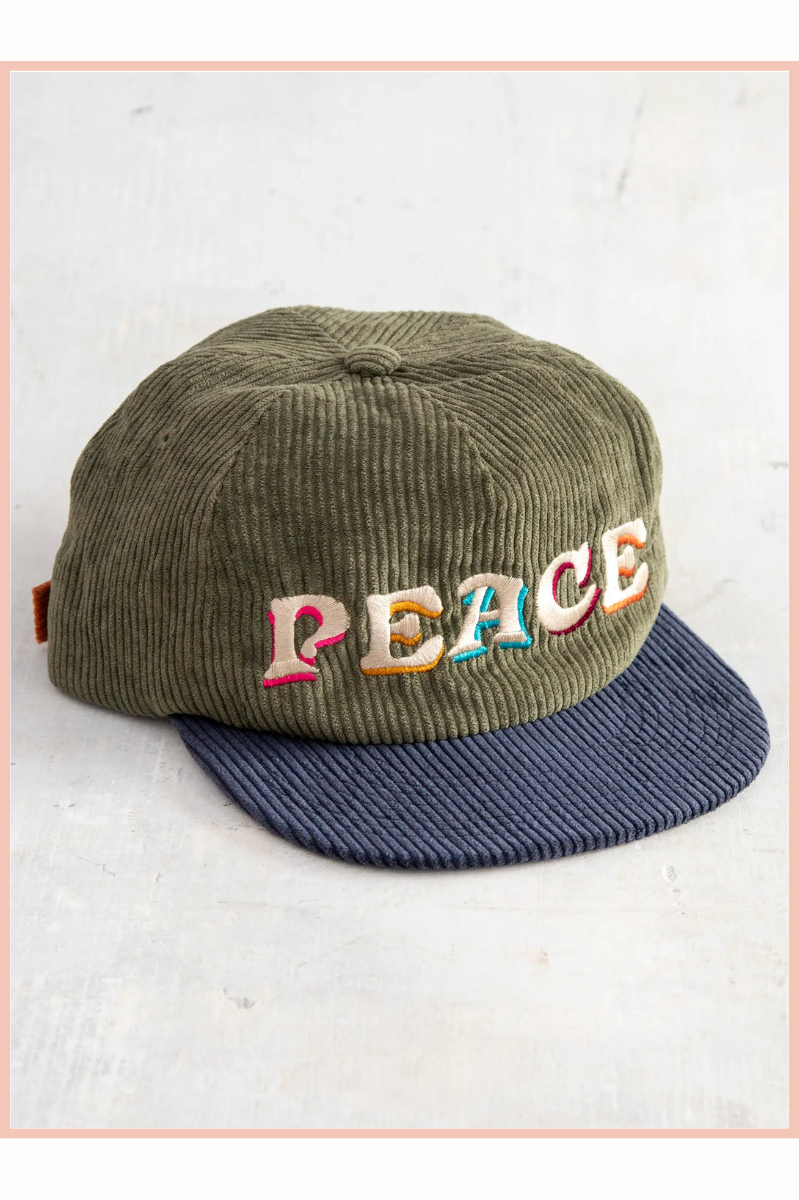 Corduroy Peace Snapback Hat | Natural Life