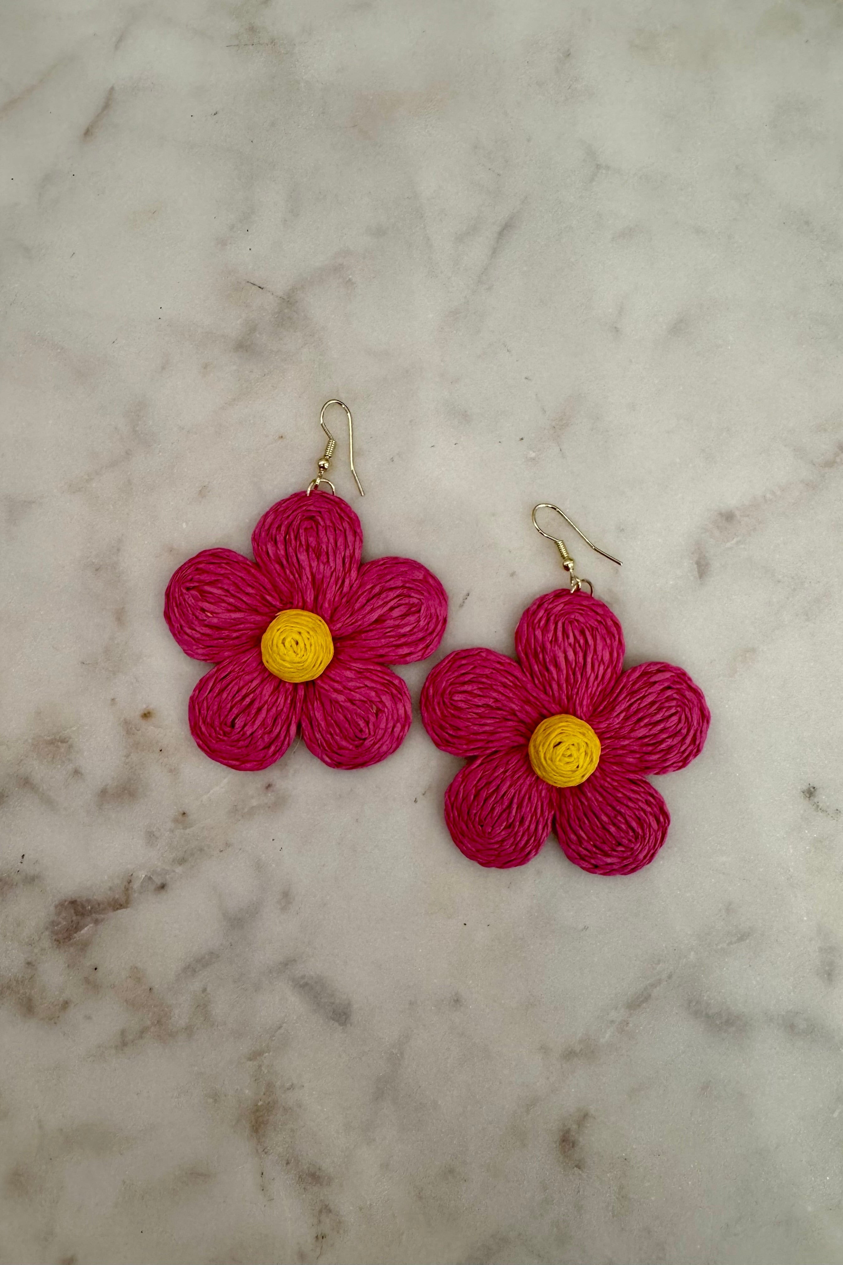 Raffia Daisy Earrings