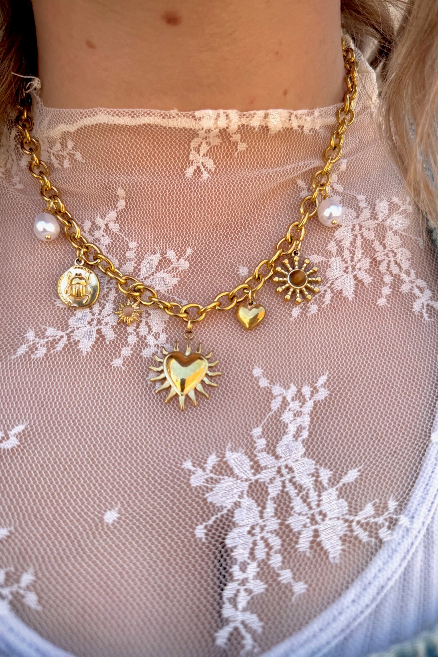 Spiked Heart Pendant Necklace