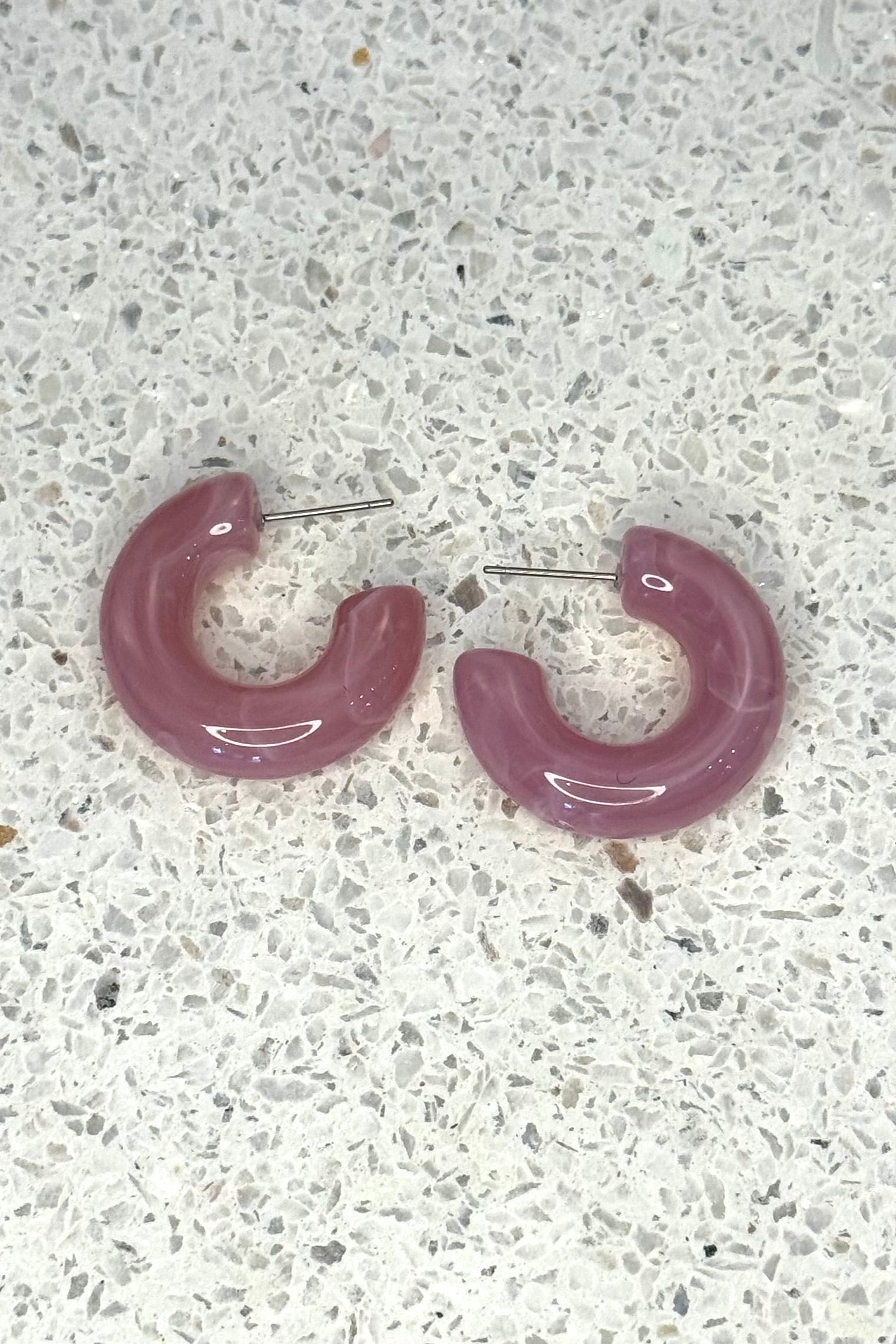 Bright Acrylic Hoop Earrings