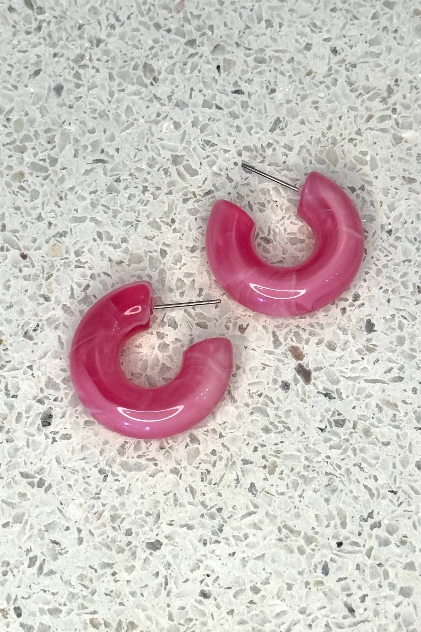 Bright Acrylic Hoop Earrings