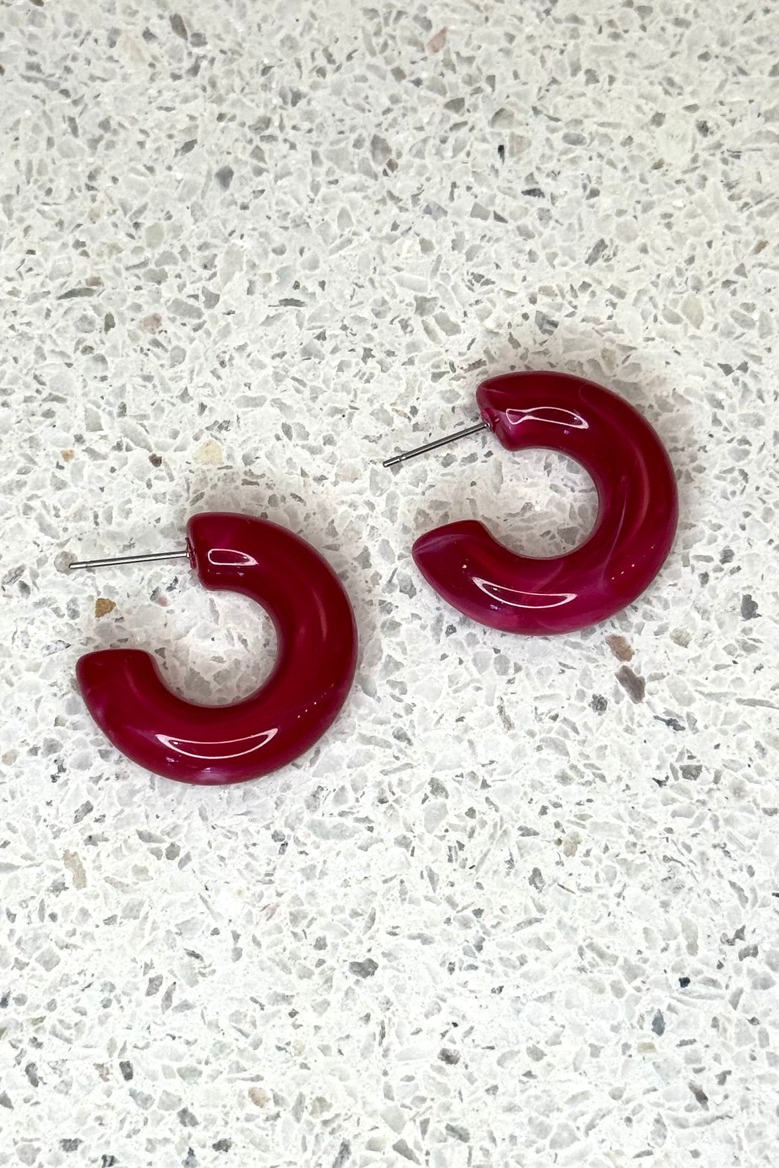 Bright Acrylic Hoop Earrings